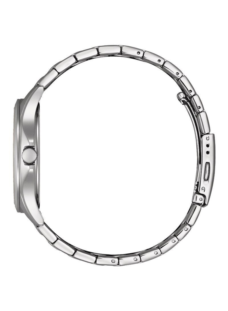 CITIZEN AQ Mid Gents Analog Watch BF2021‑82A, 41 mm White Dial & Silver Stainless Steel Bracelet,  50 m WR - Image 3